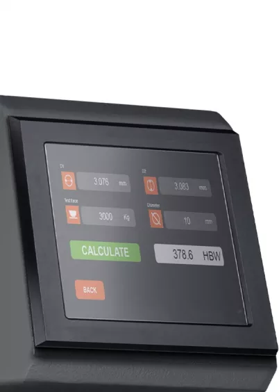 Ekran oprogramowania twardościomierza Brinella ATI B3000-2 – obliczanie wyniku HBW