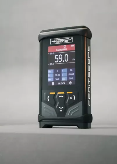 Zbliżenie ekranu FERITSCOPE DMP30 z&nbsp;odczytem 59,0 FN