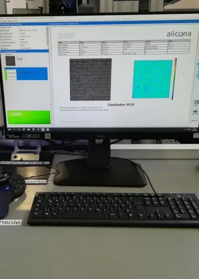 Ekran z&nbsp;raportem i&nbsp;wynikami pomiaru 3D wykonanymi urządzeniem InfiniteFocusSL