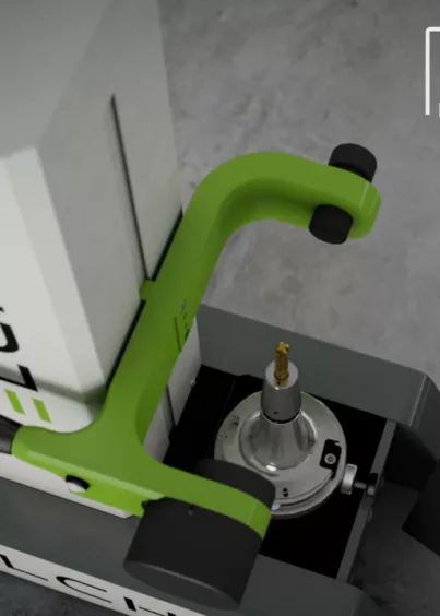 Zbliżenie na ramię pomiarowe ustawiacza narzędziowego Kelch KENOVA Set Line V244 Pro