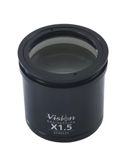 Czarny obiektyw powiększający 1.5x do mikroskopu inspekcyjnego Lynx EVO