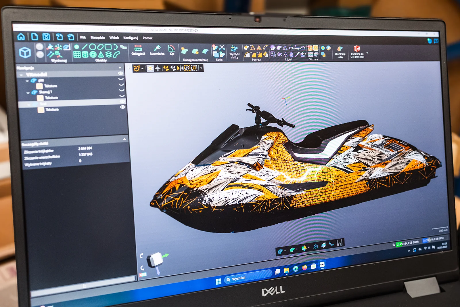 Skanowanie 3D skutera wodnego &ndash; precyzja, technologia i&nbsp;design