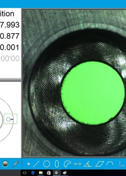 Oprogramowanie M3 mikroskopu Swift PRO Edge podczas pomiaru geometrii