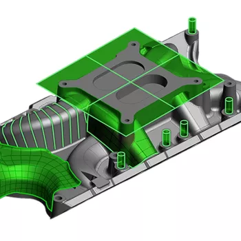 Moduł VXmodel: dopasowanie powierzchni i&nbsp;ekstrakcja cech ze skanu HandySCAN 3D MAX – transfer geometrii do systemu CAD