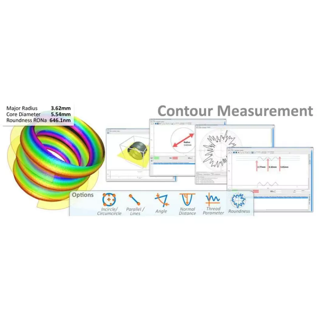 Pomiar konturu, promienia i&nbsp;okrągłości w&nbsp;module Contour Measurement (InfiniteFocusSL)