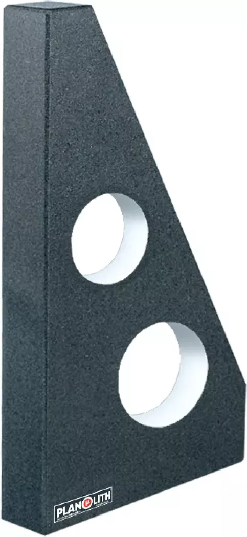 Wzorzec kąta z&nbsp;granitu, forma trójkątna z&nbsp;otworami odciążającymi – PLANOLITH