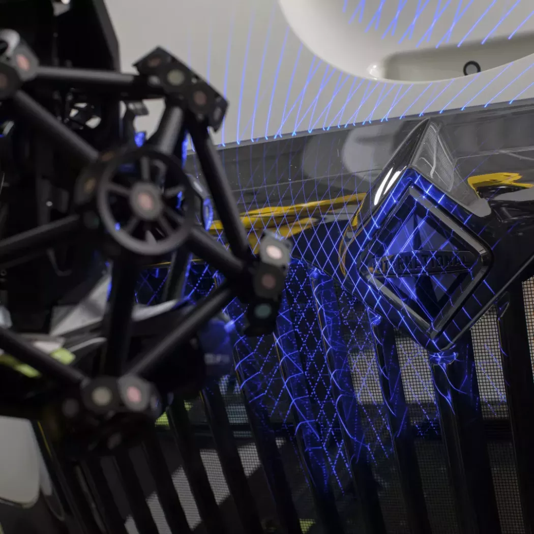 Szczegółowy wzór niebieskiego lasera skanera 3D MetraSCAN R-Series