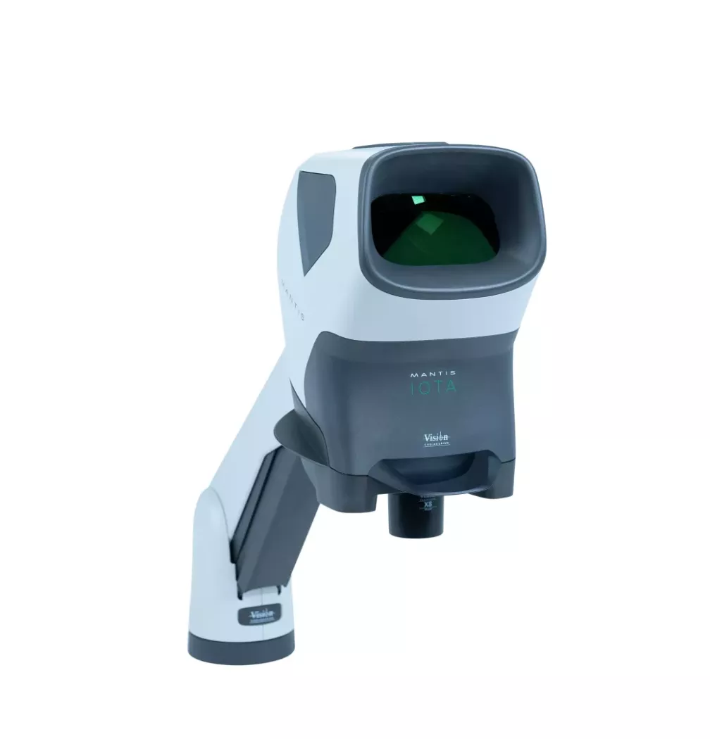 Mikroskop stereoskopowy Mantis IOTA na stanowisku VERSO, widok z&nbsp;przodu