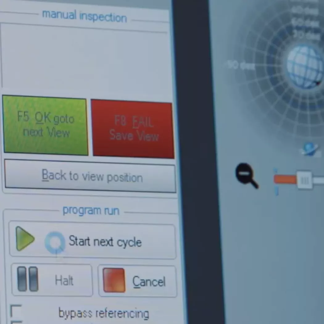 Interfejs użytkownika do obsługi cyklu inspekcji AXI Phoenix Nanomex Neo