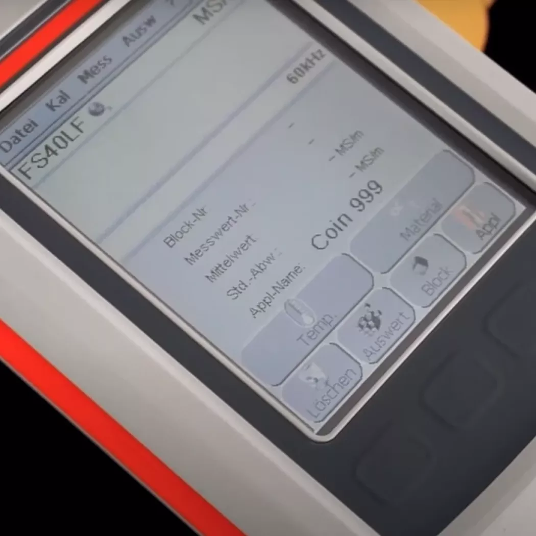 Ekran pomiarowy konduktometru Fischer Sigmascope