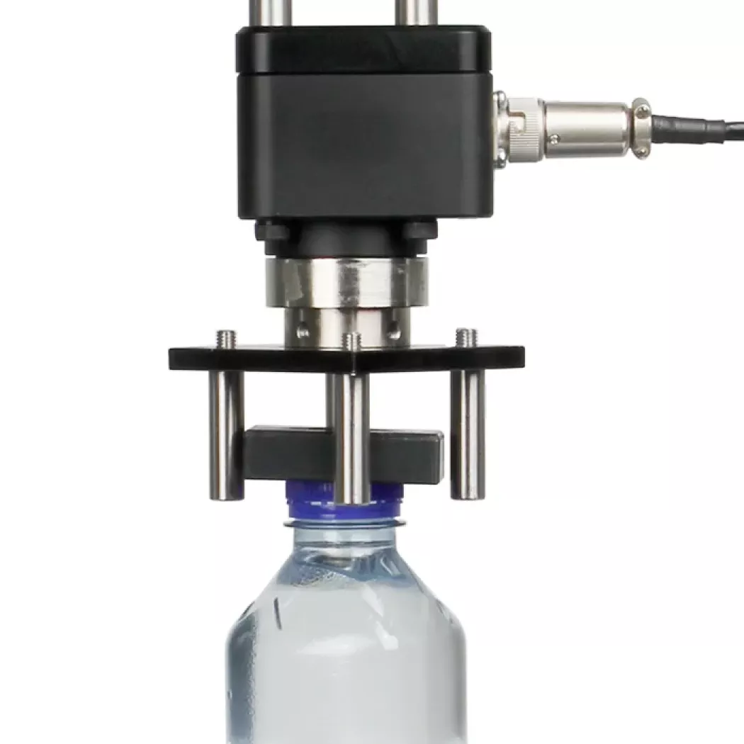 Mandrel do stabilnego mocowania zakrętek PET w&nbsp;pomiarach momentu na Vortex-dV