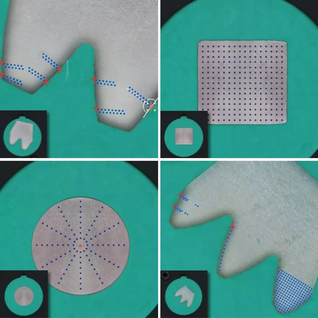 Wzorce do pomiaru twardości Vickersa – układ odcisków i&nbsp;punkty pomiarowe